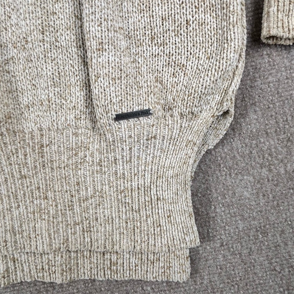 Abercrombie & Fitch Sweater Men's M Oatmeal Heather Knit Crewneck Pullover‎ - Picture 3 of 6